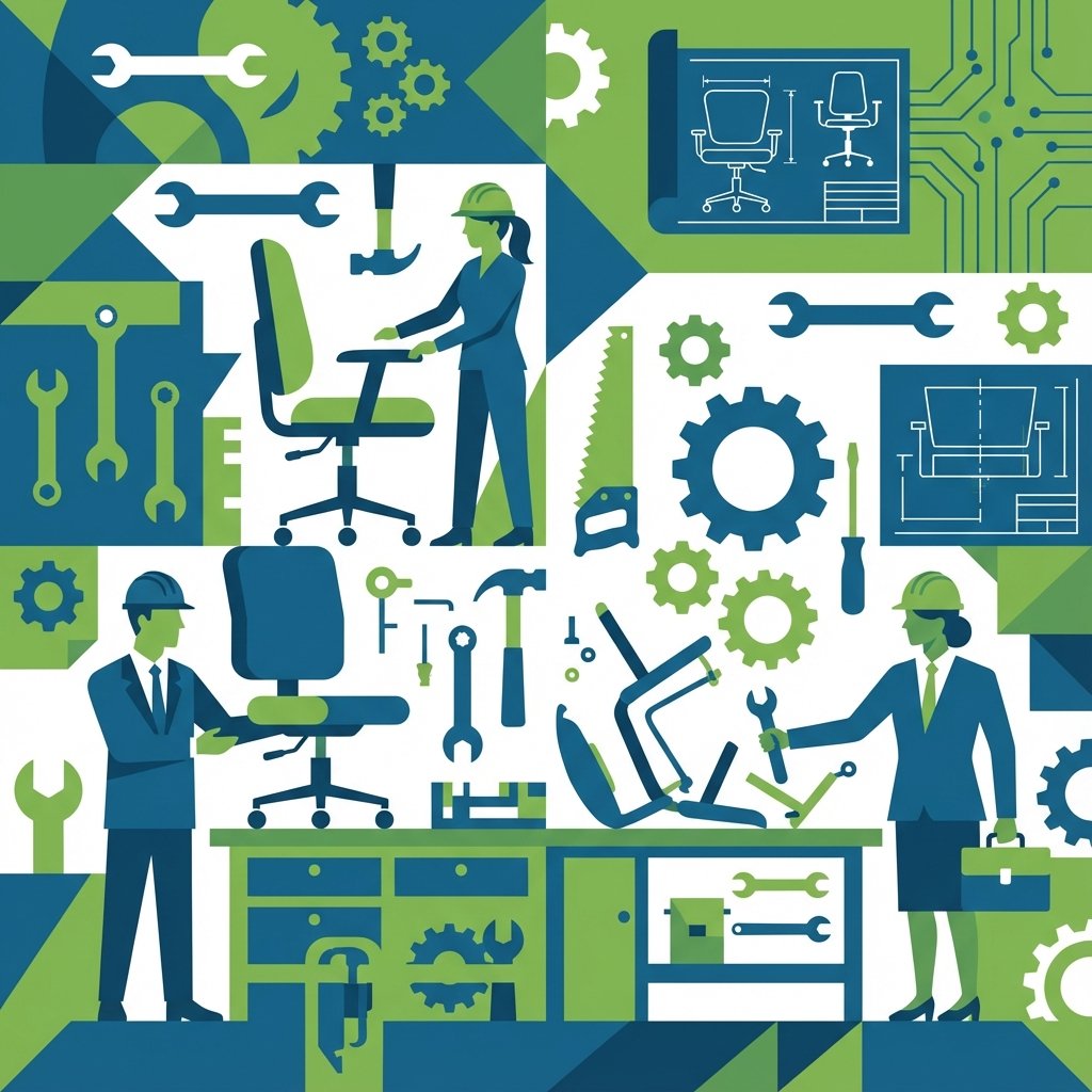 Equipo de GyQ Soluciones trabajando en renovación de mobiliario